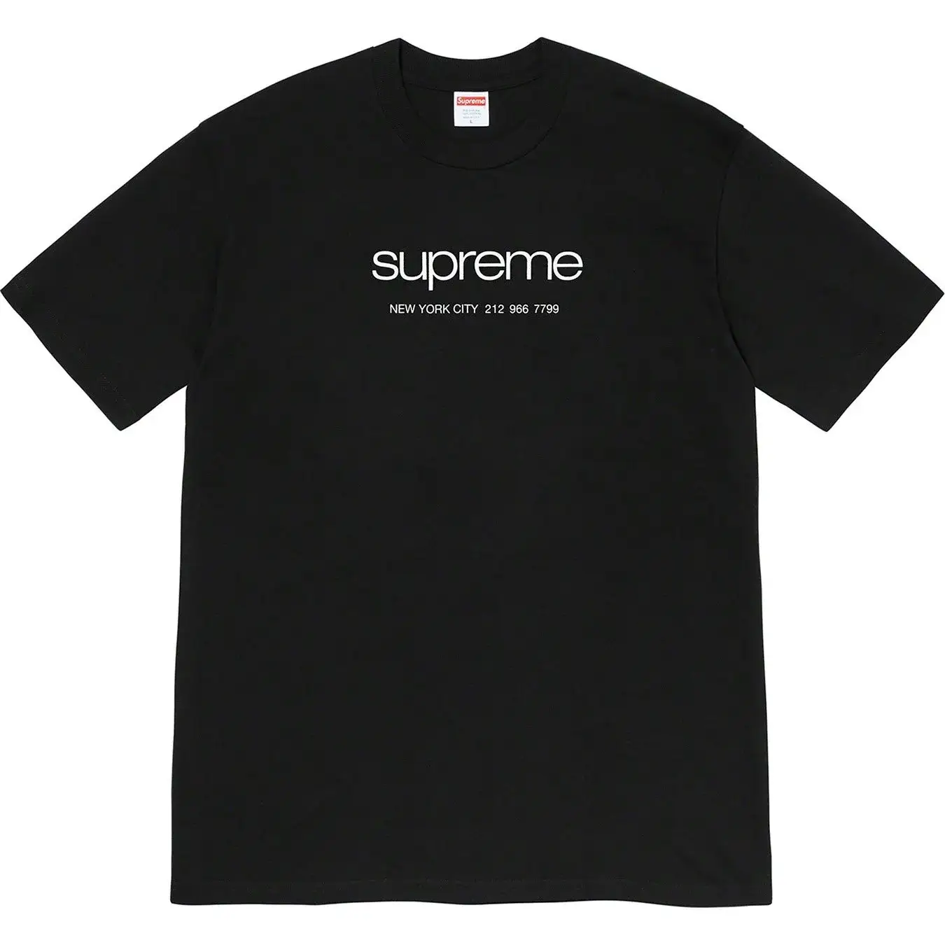 Supreme New York City Phone Number Tee Black