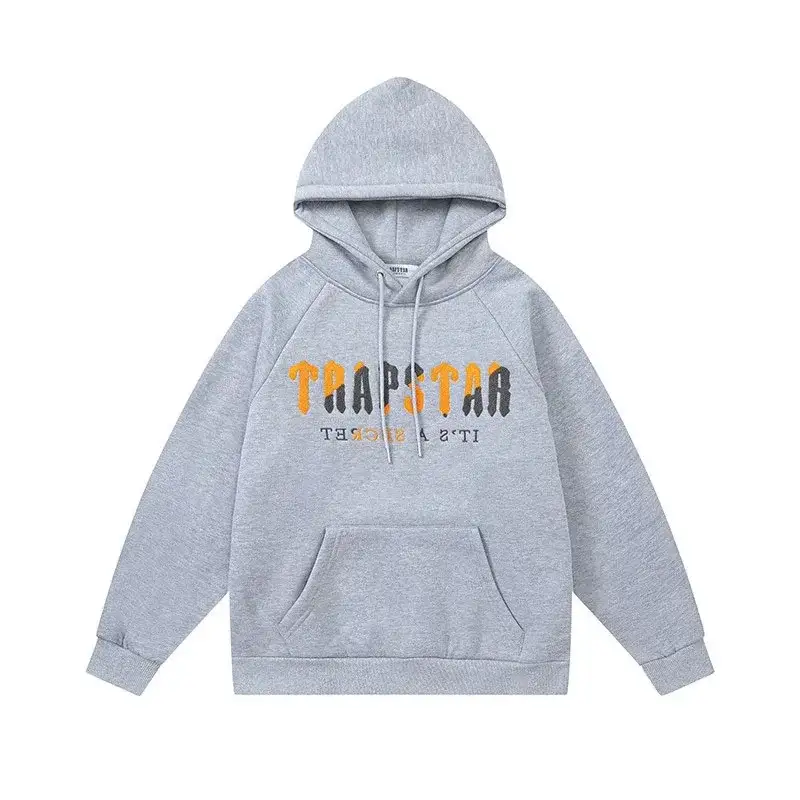 Trapstar Irongate Arch Hoodie Grey Orange