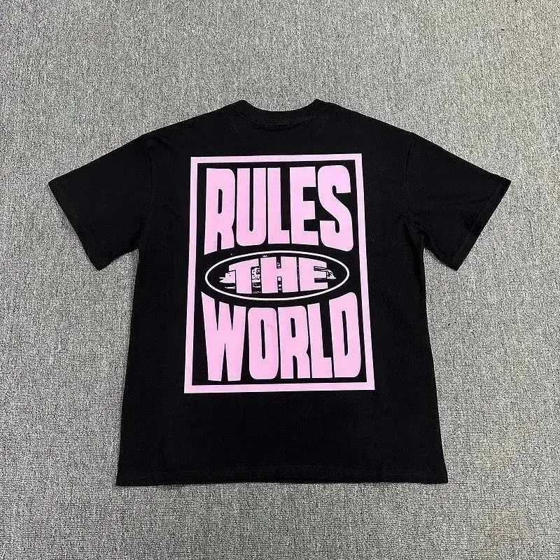 Unbranded Rules The World Graphic T-Shirt Black Pink