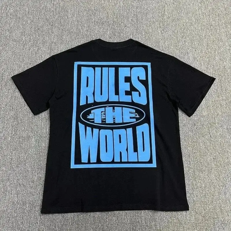Rules The World Black Light Blue T-Shirt