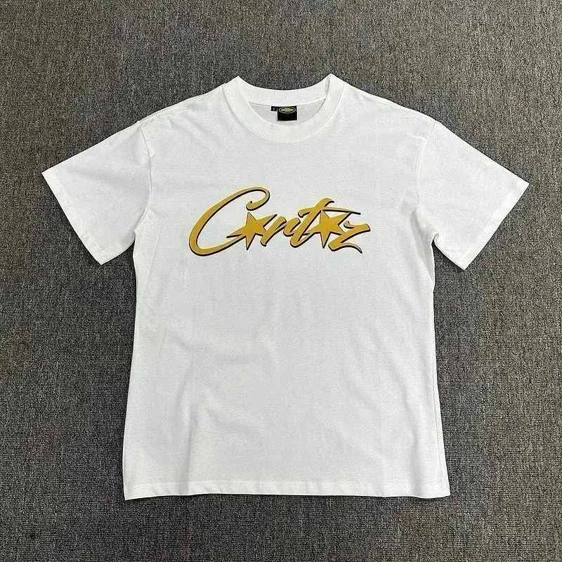 Corteiz Script Logo T-Shirt White Gold