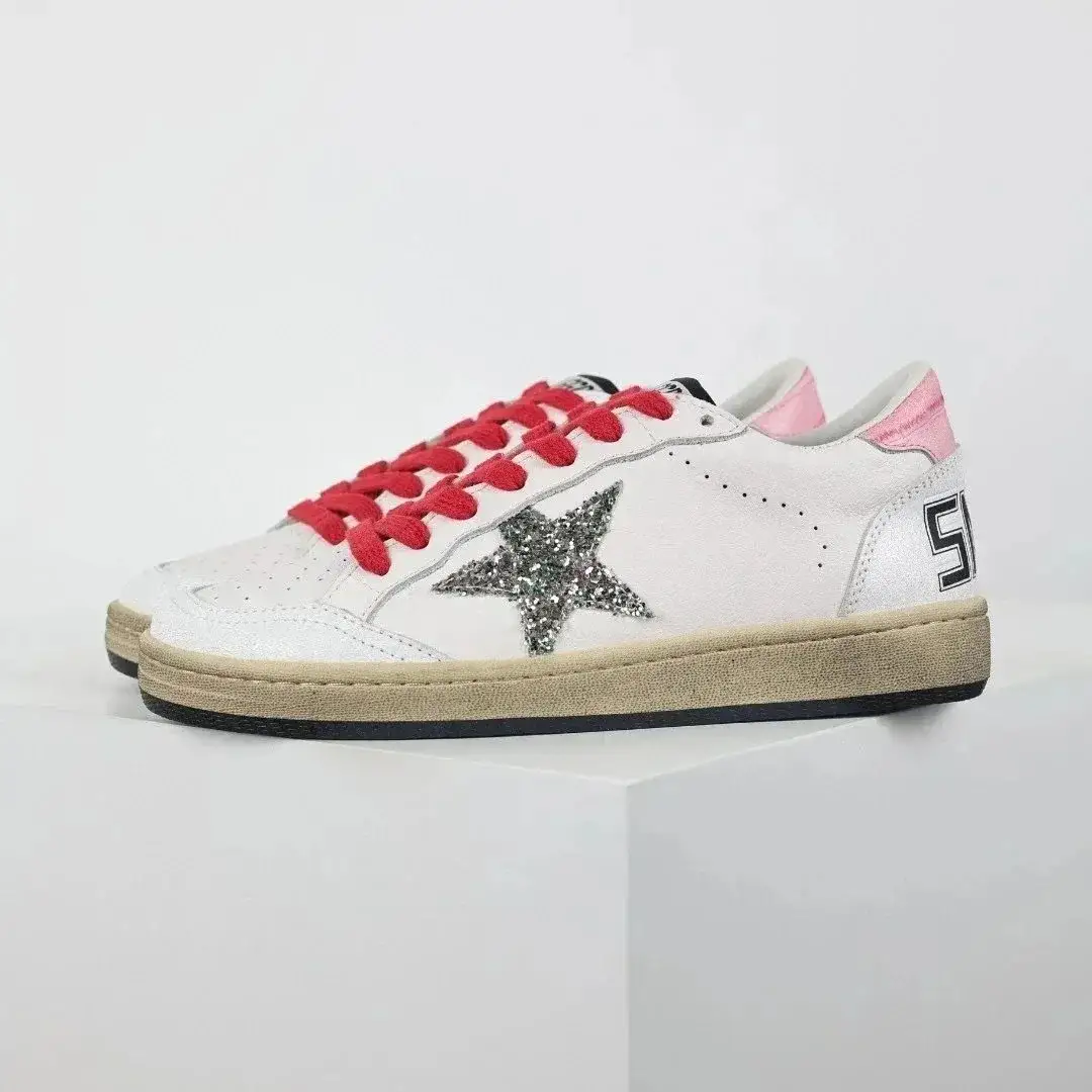 Golden Goose Ball Star Pink White