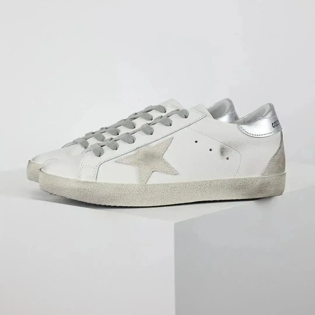 Golden Goose Superstar White Silver