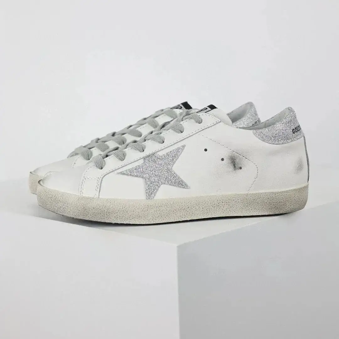 Golden Goose Superstar White Silver Glitter
