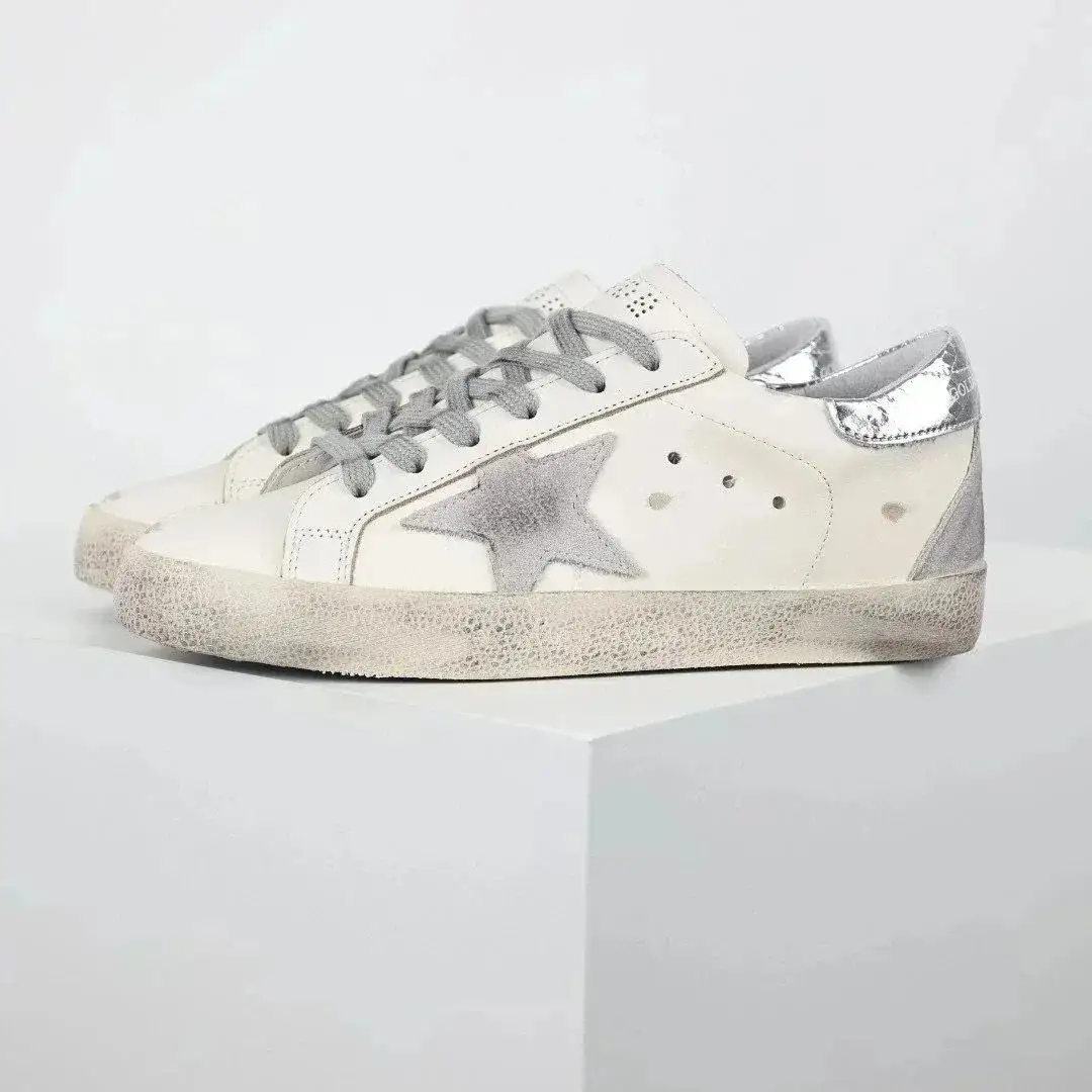 Golden Goose Ball Star Silver Suede Star