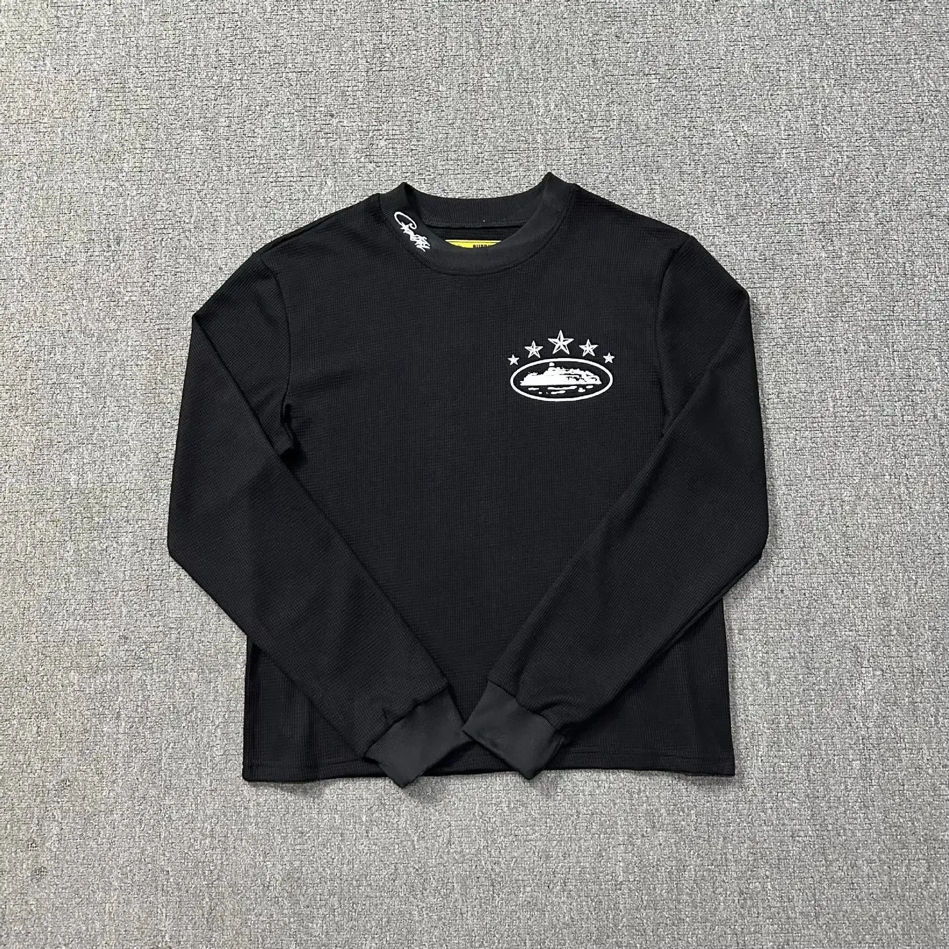 Corteiz 5 Star Waffle Long Sleeve T-Shirt Black