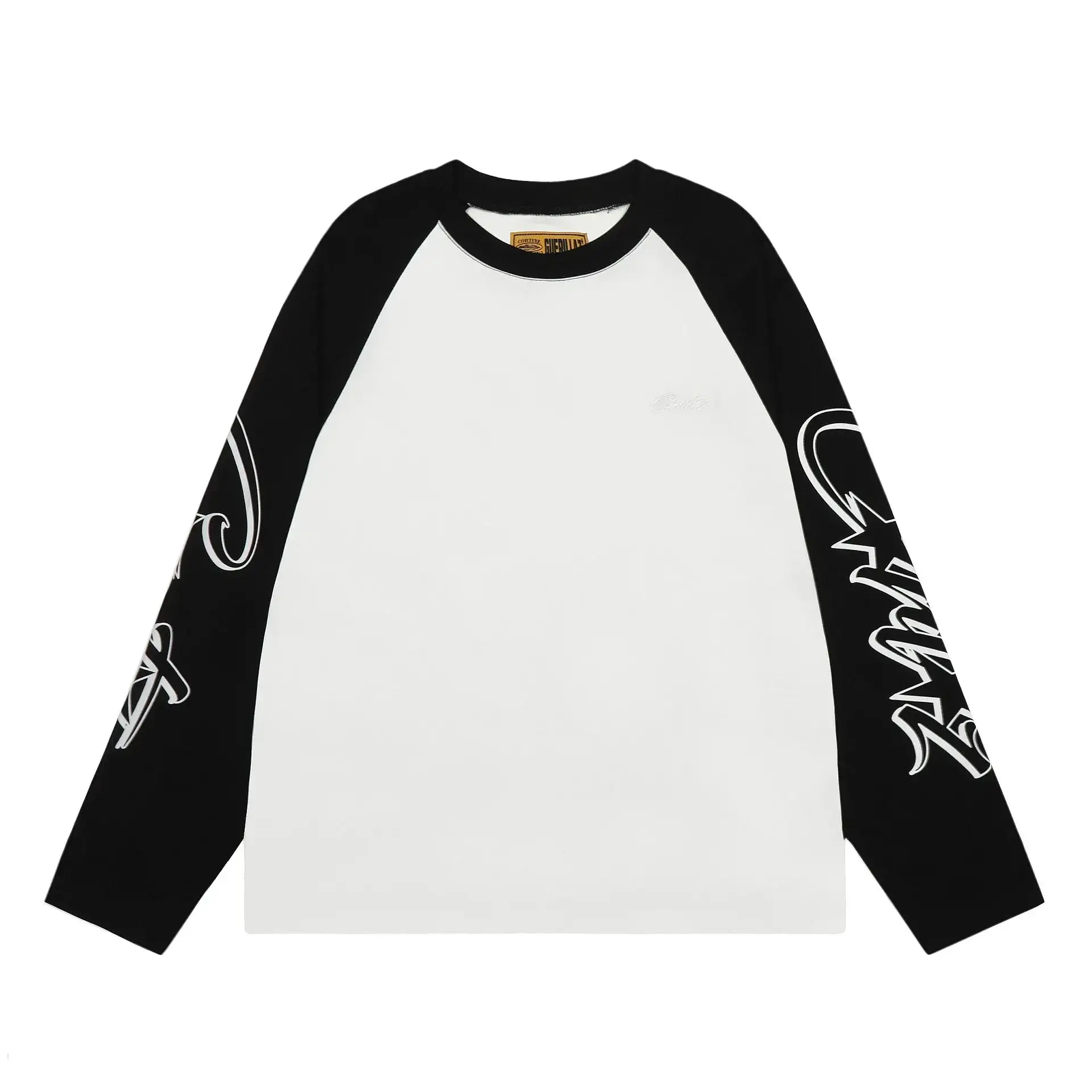 Corteiz Raglan Sleeve Long Sleeve T-Shirt Black White