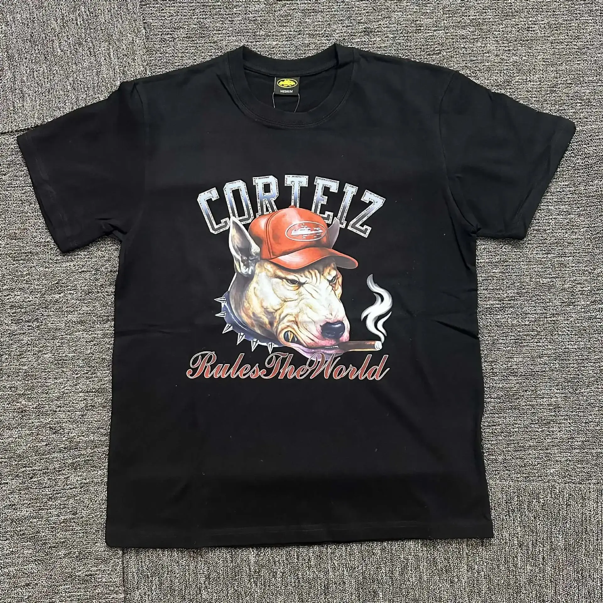 Corteiz Bulldog Rules The World T-Shirt Black