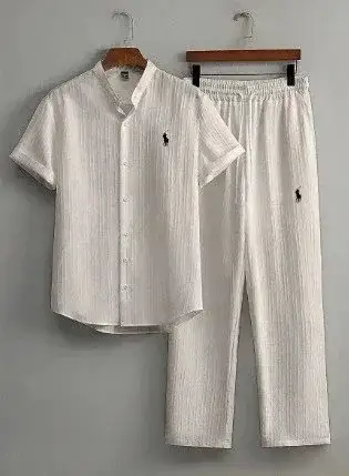 Polo Ralph Lauren Short Sleeve Shirt and Pants Set White