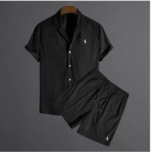 Polo Ralph Lauren Ribbed Short Sleeve Set Black