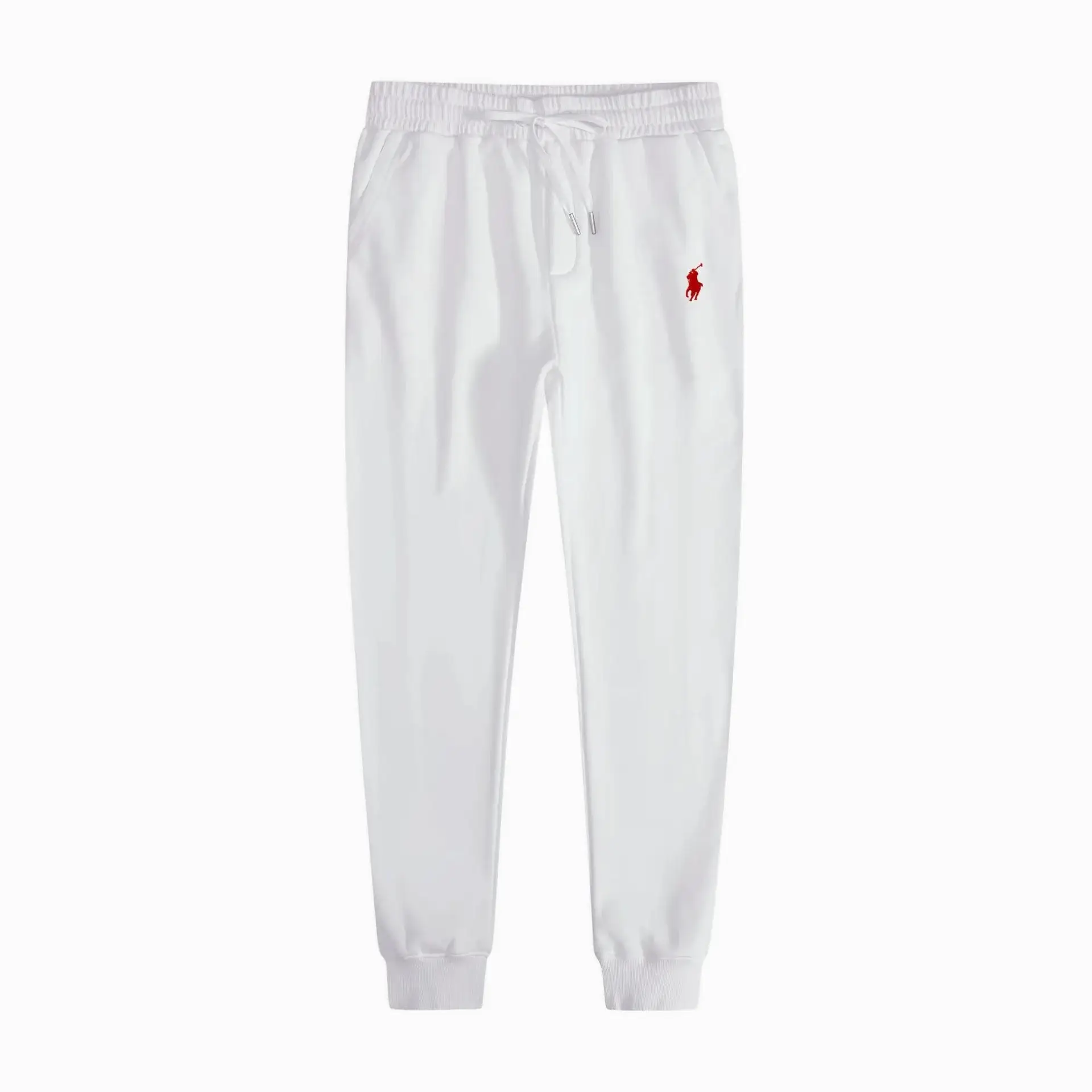 Polo Ralph Lauren White Joggers with Red Logo