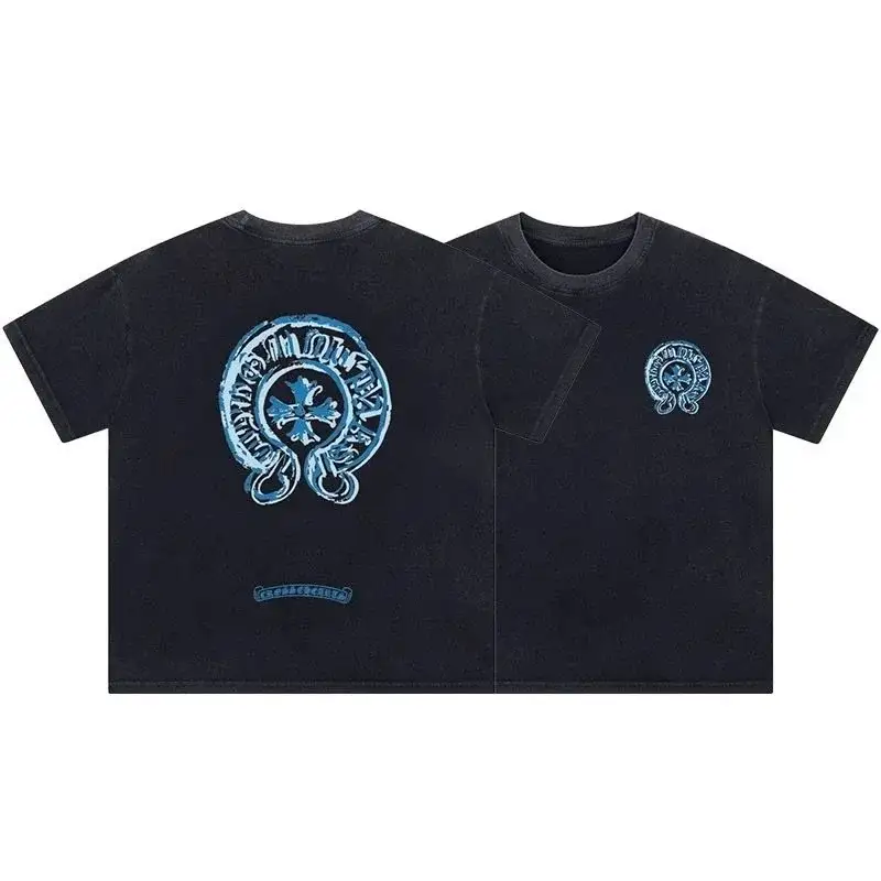 Chrome Hearts Blue Horseshoe T-Shirt Black