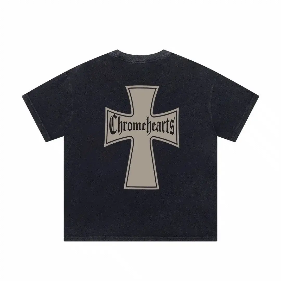 Chrome Hearts Gothic Cross T-Shirt Washed Black