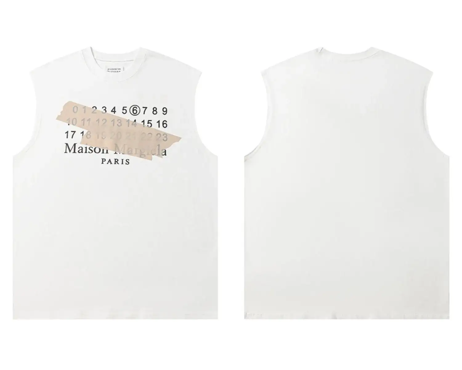 MM6 Maison Margiela Number Tag Tank Top White
