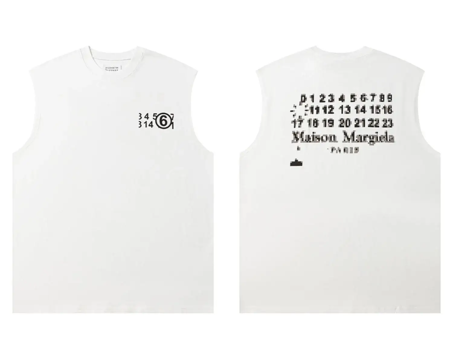 MM6 Maison Margiela Numeric Logo Tank Top White