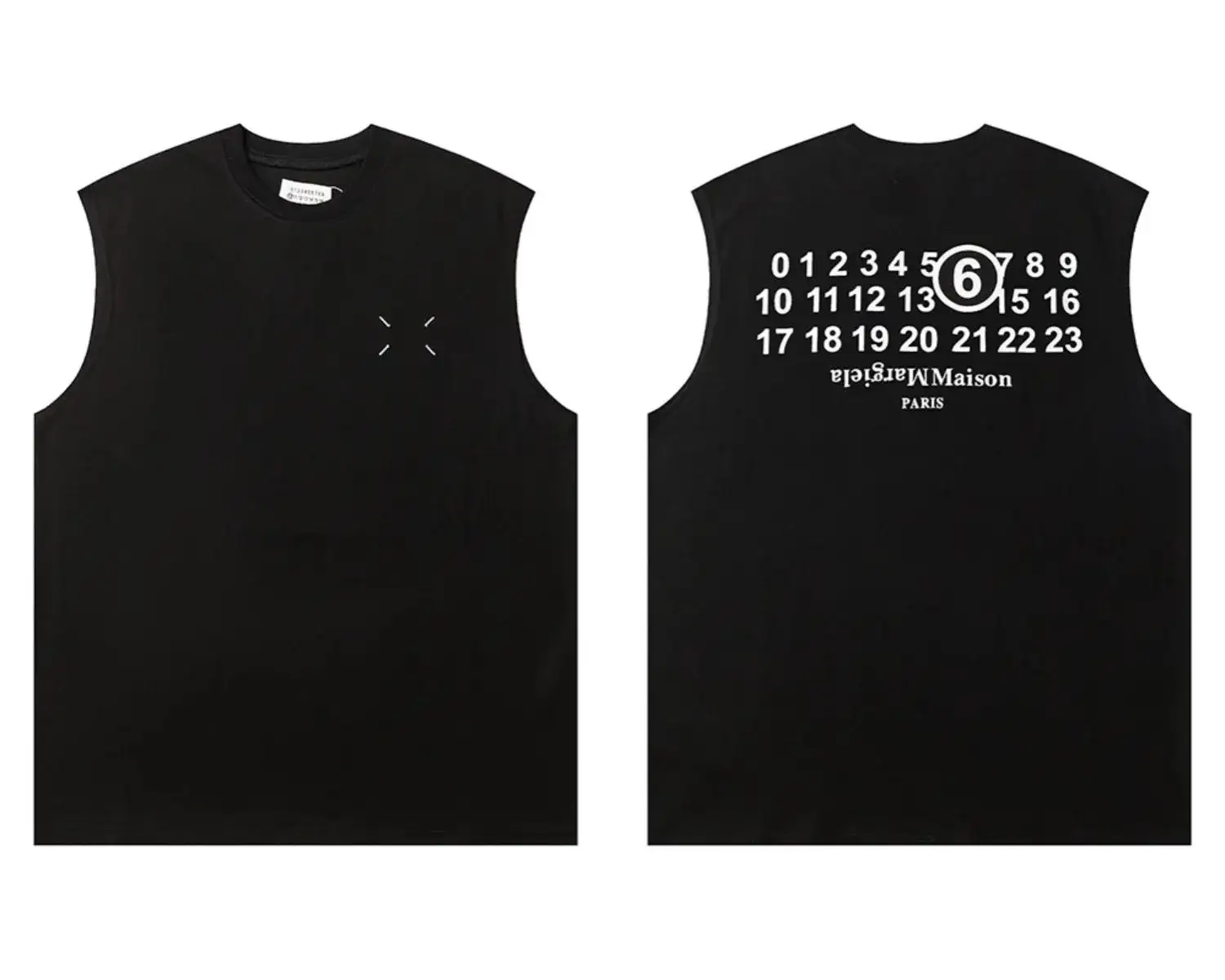 MM6 Maison Margiela Back Numeric Signature Tank Top Black