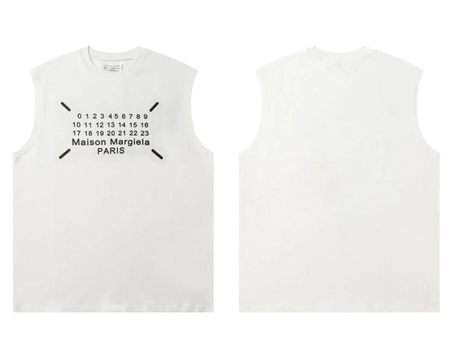 Maison Margiela Numeric Logo Print Tank Top White
