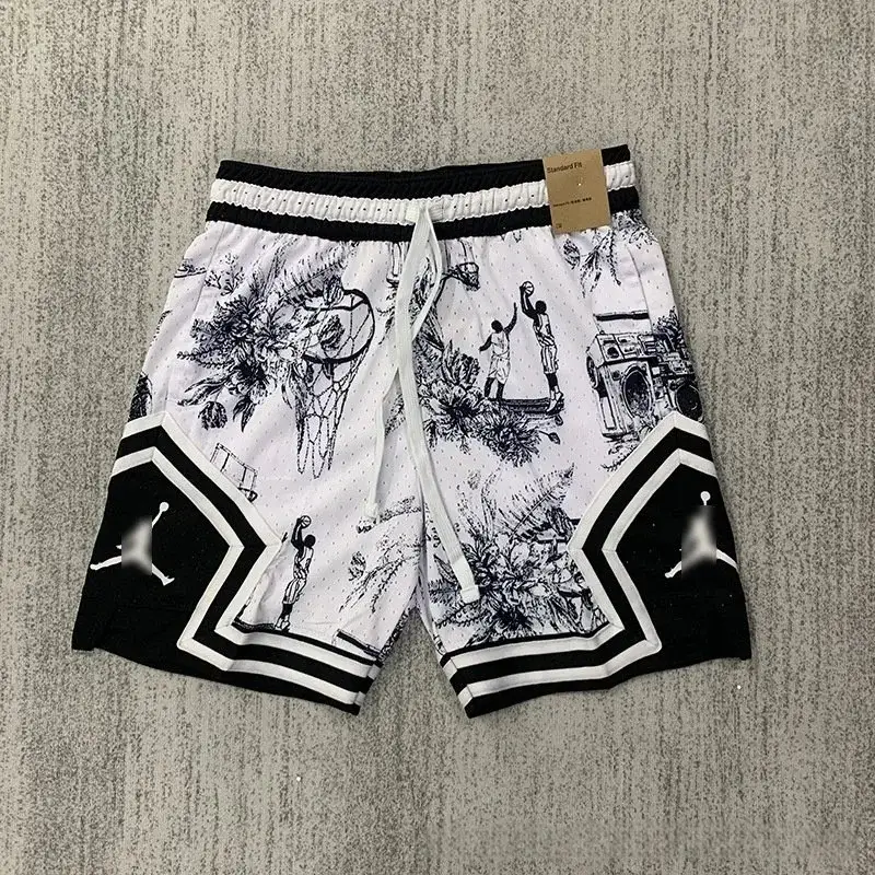 Jordan Dri-FIT Diamond Graphic Shorts White Black