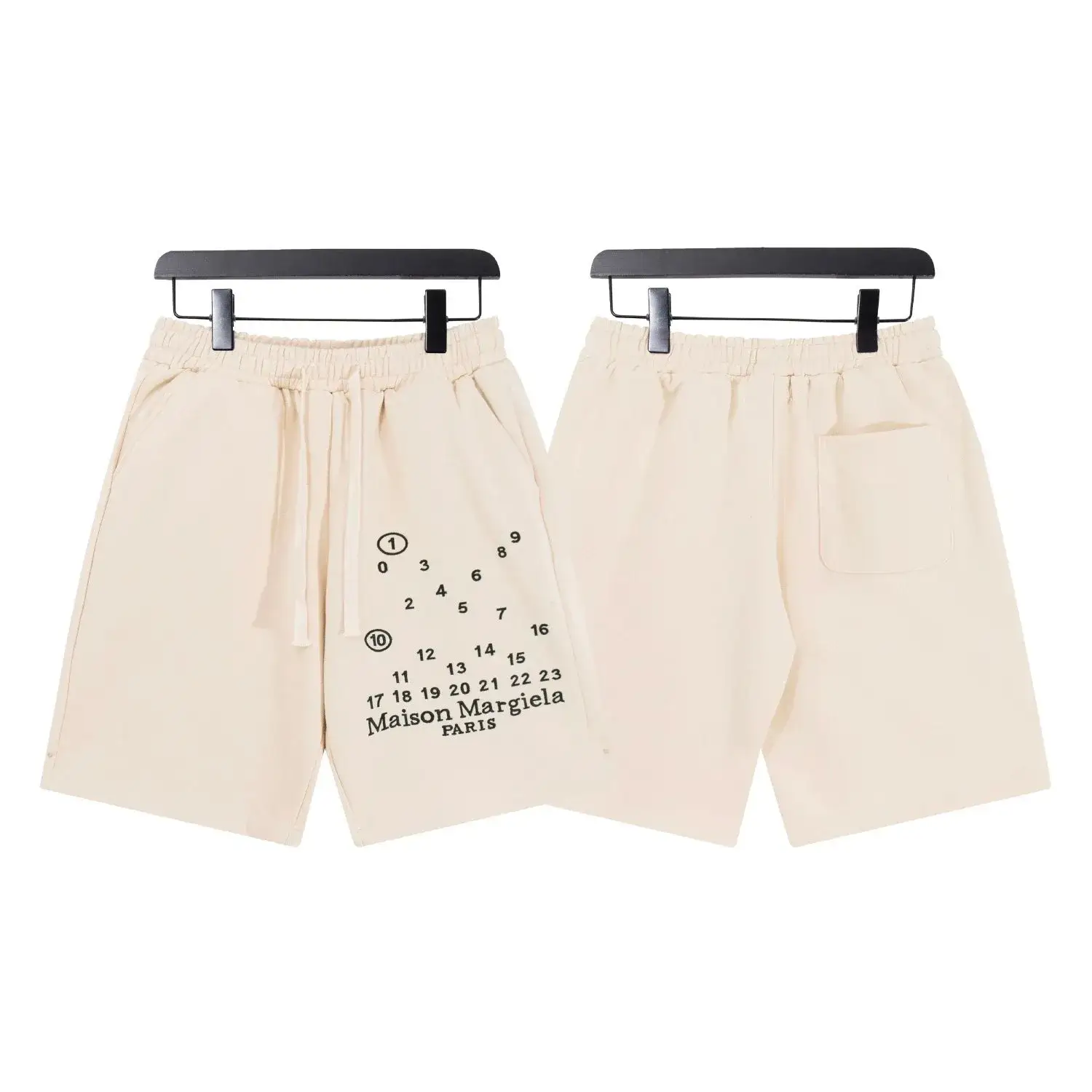 Maison Margiela Numbers Logo Beige Shorts