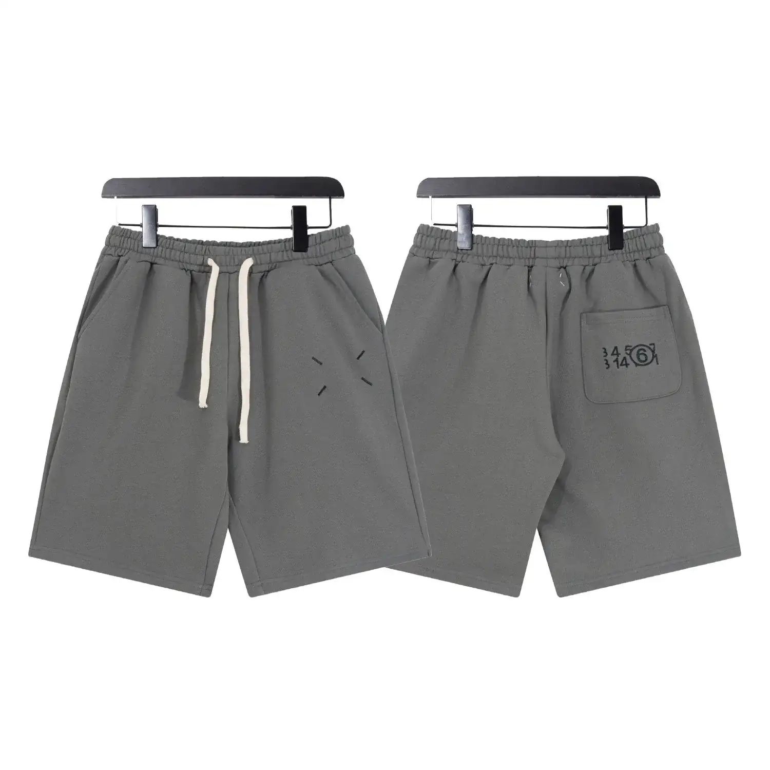 Maison Margiela Number Logo Sweat Shorts Dark Grey