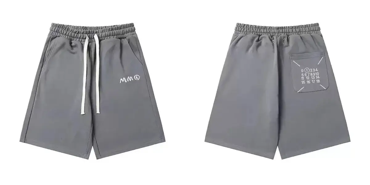 MM6 Maison Margiela Number Logo Sweat Shorts Grey