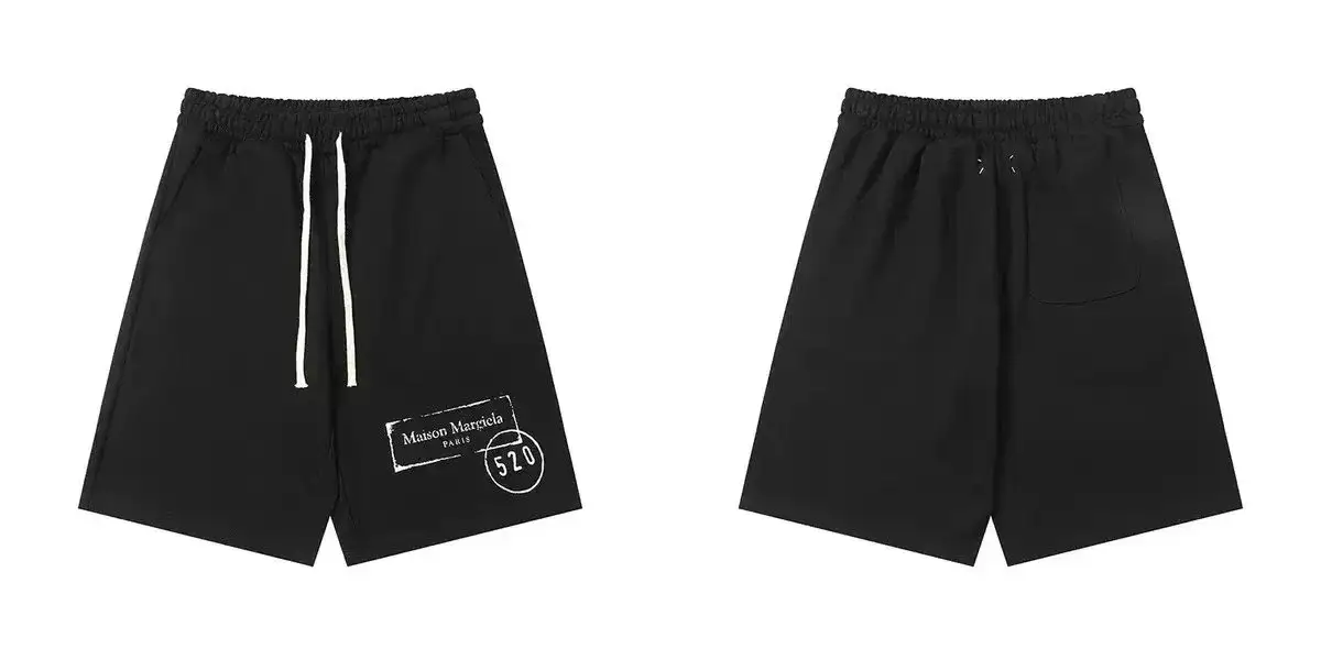 Maison Margiela Stamp Logo Sweat Shorts Black