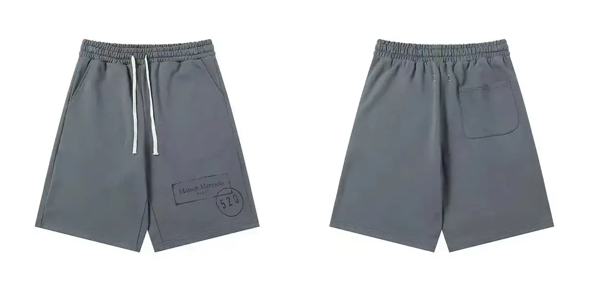 Maison Margiela Stamp Logo Sweat Shorts Dark Grey