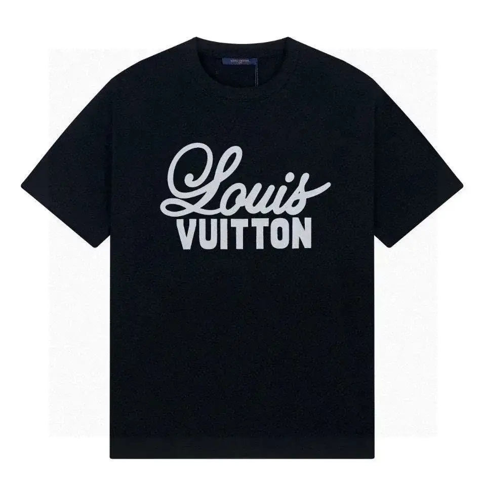 Louis Vuitton Cursive Script Logo T-Shirt Black