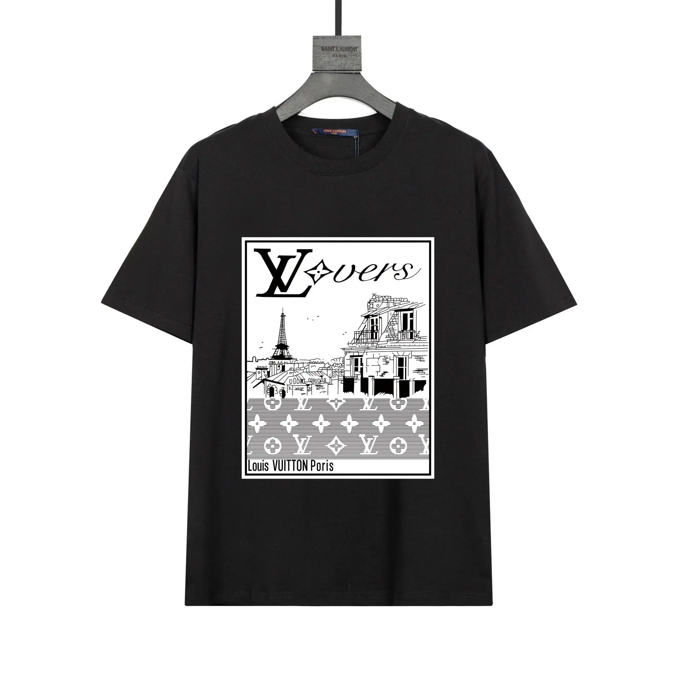 Louis Vuitton Paris Lovers T-Shirt Black White