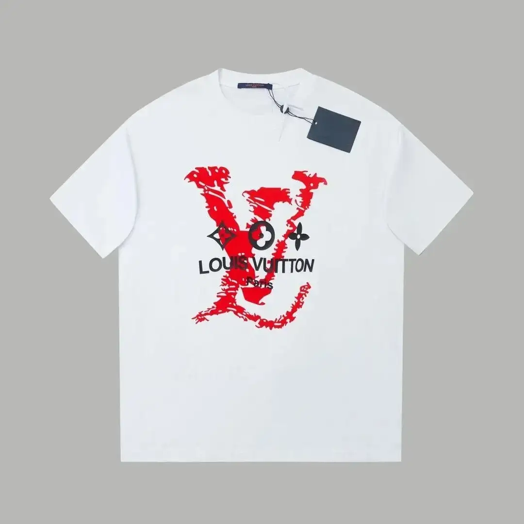 Louis Vuitton Red LV Logo White T-Shirt