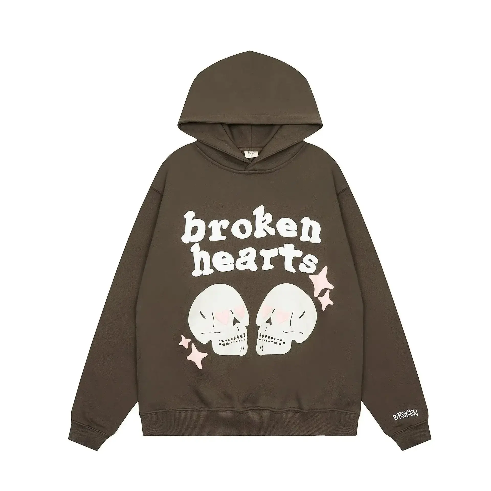 Broken Planet Broken Hearts Hoodie Brown