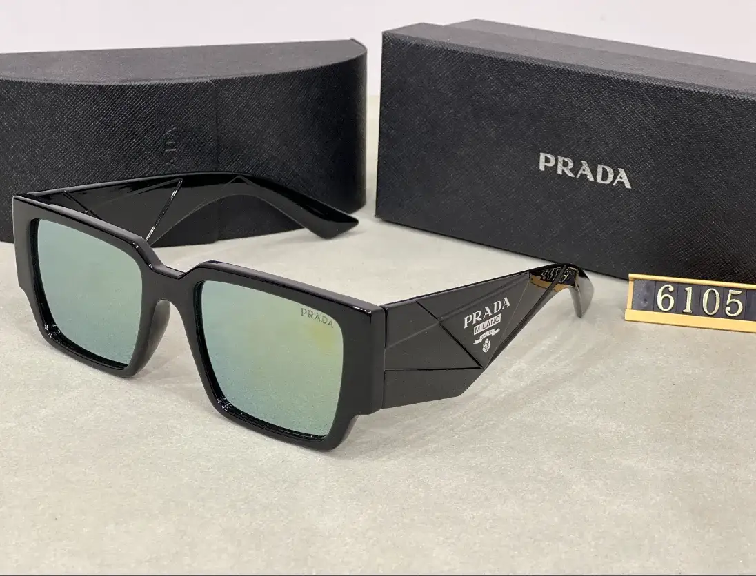 Prada Symbole PR 17WS Sunglasses Black Green Mirror