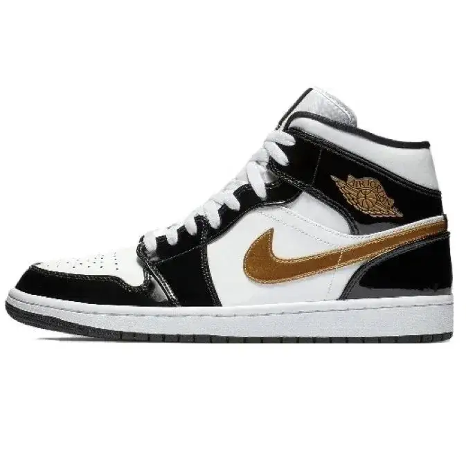 Air Jordan 1 Mid Black Metallic Gold