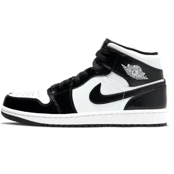 Air Jordan 1 Mid 'Black White Patent'