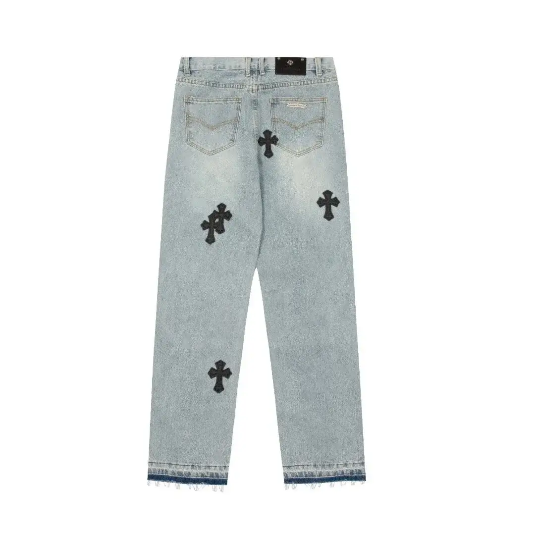 Chrome Hearts Cross Patch Light Blue Jeans