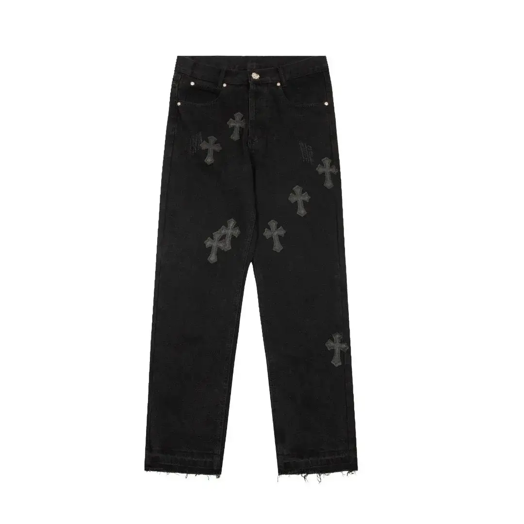 Chrome Hearts Cross Patch Black Jeans