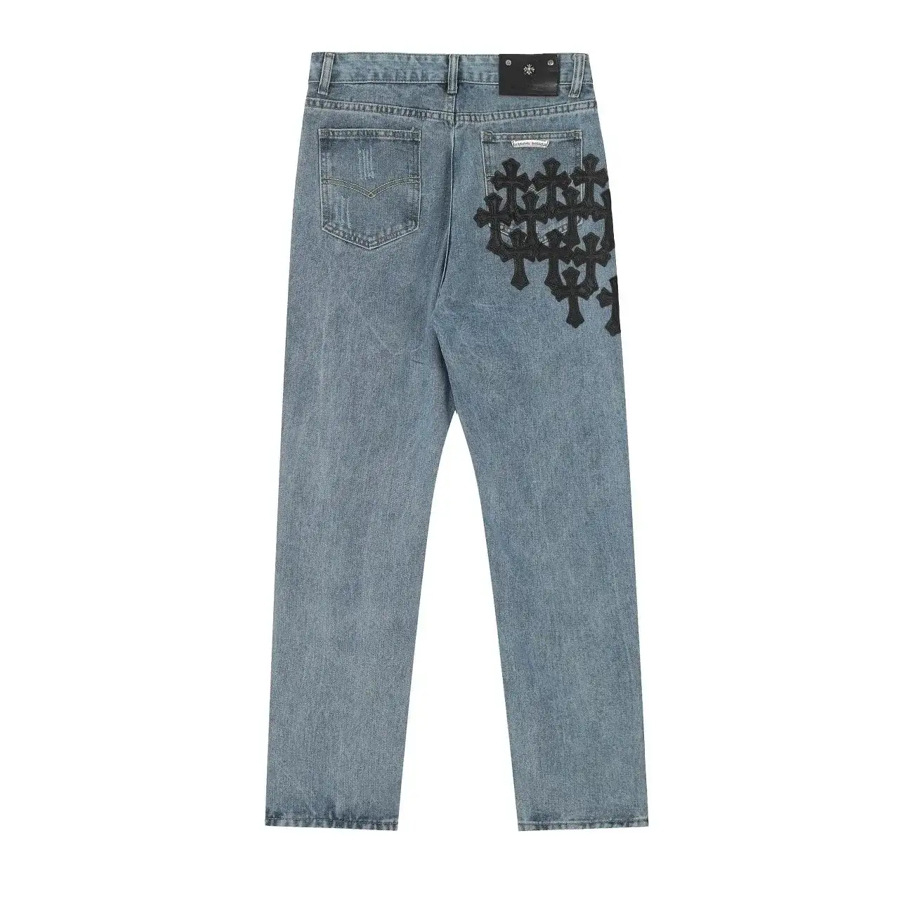 Chrome Hearts Cluster Cross Patch Light Blue Jeans