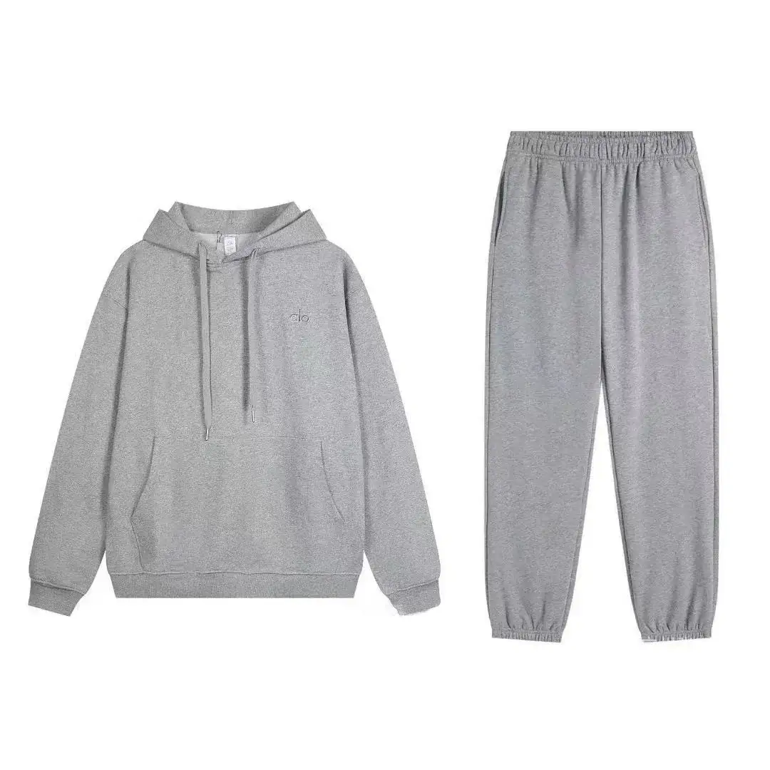 Alo Yoga Hooded Ankle-Tightening Set Gray