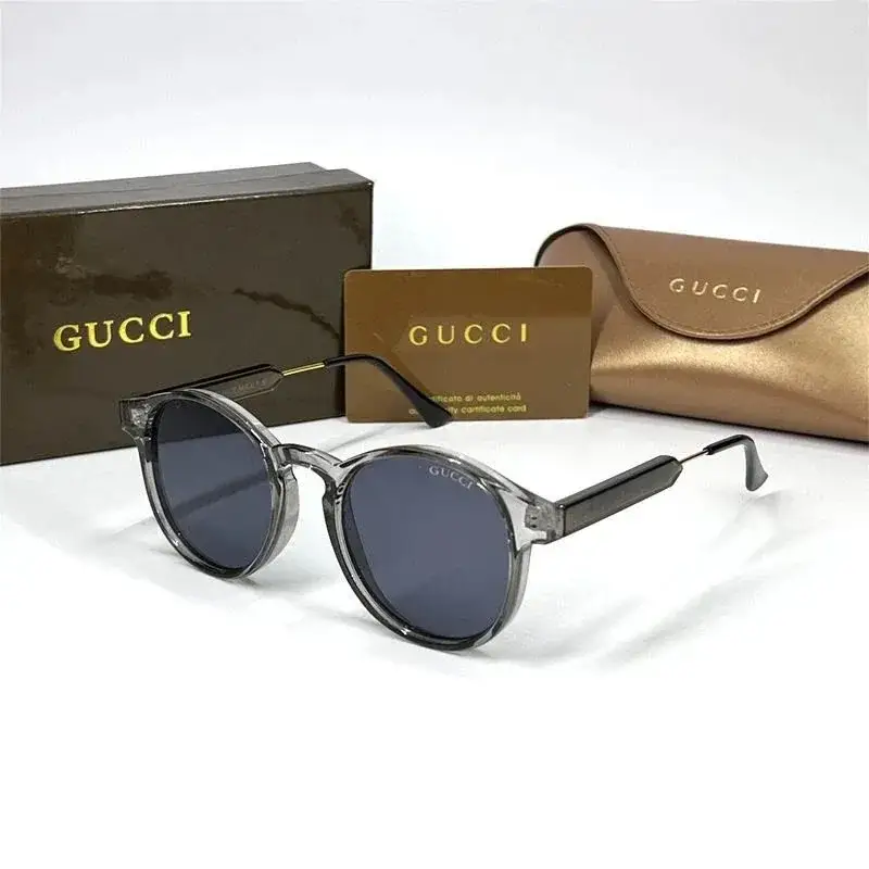 Gucci Round Frame Sunglasses Transparent Grey