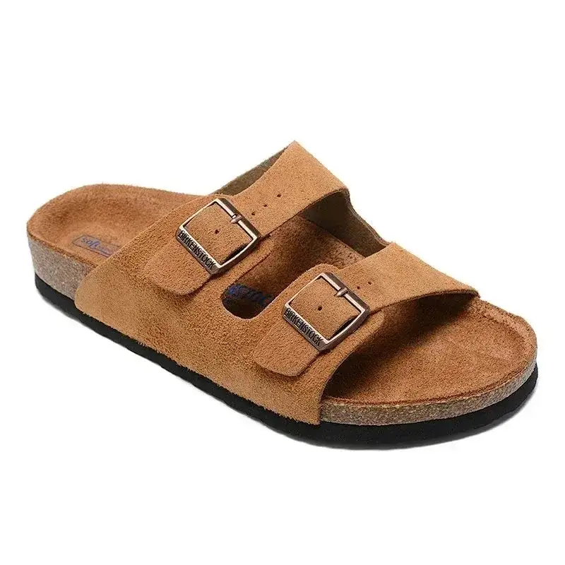 Birkenstock Arizona Suede Leather Sandals Tobacco Brown