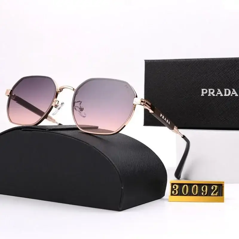 Prada Hexagonal Rose Gold Sunglasses with Pink Gradient Lenses