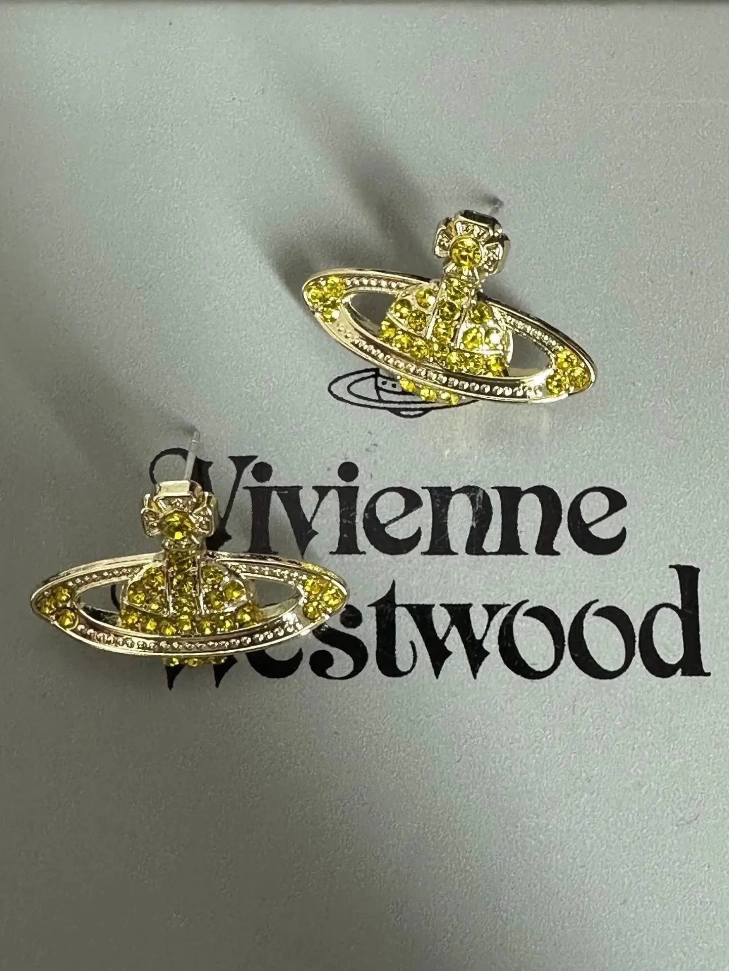 Vivienne Westwood Gold Yellow Stud Earrings