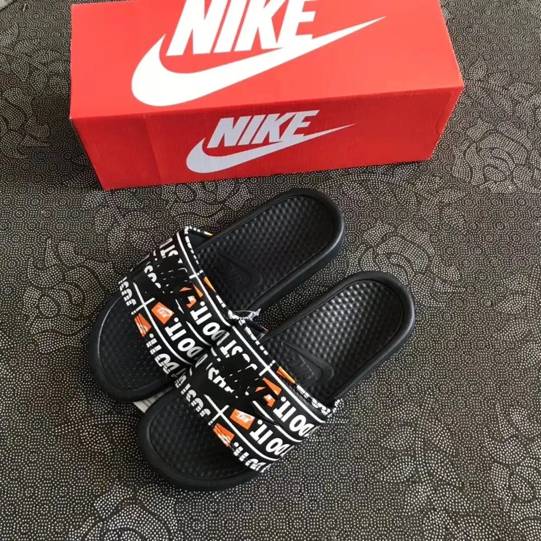 Nike Benassi JDI Slides Black Orange