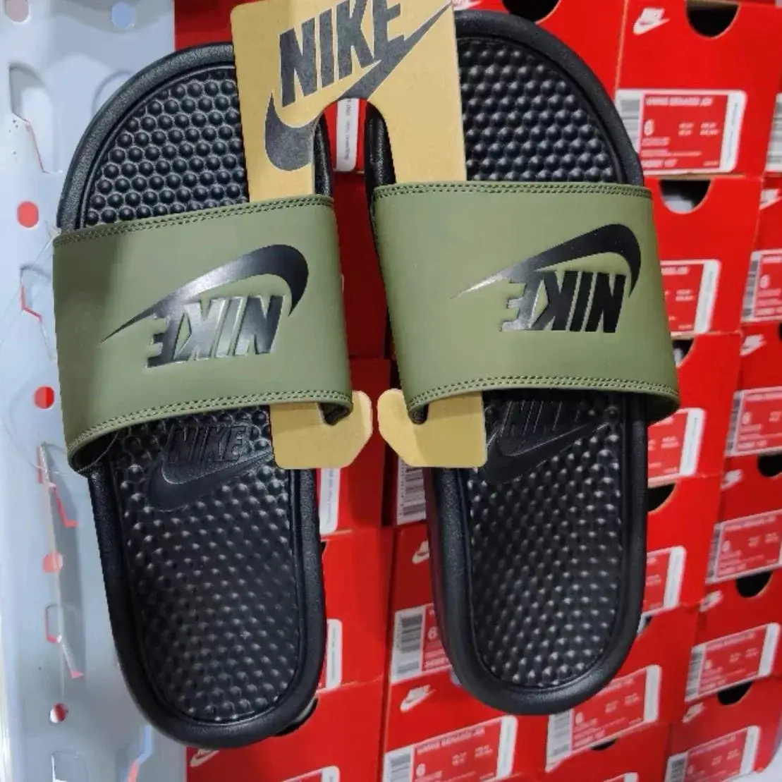 Nike Benassi JDI Slides Olive Green