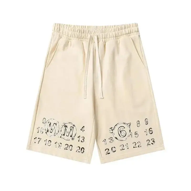 MM6 Maison Margiela Number Graphic Shorts Apricot