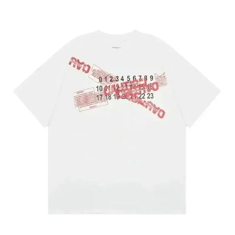 MM6 Maison Margiela Caution Tape Numeric Logo T-Shirt White
