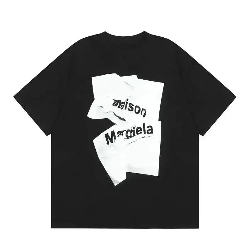 Maison Margiela Torn Paper Logo Black T-Shirt
