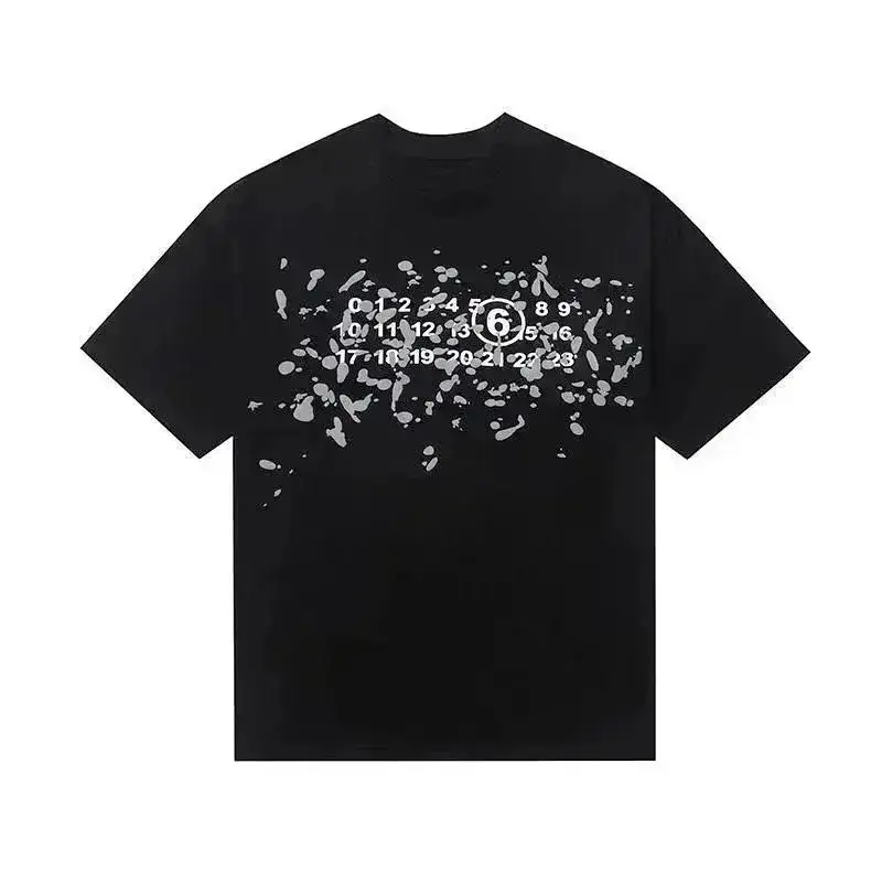 Maison Margiela Paint Splatter Number Black T-Shirt