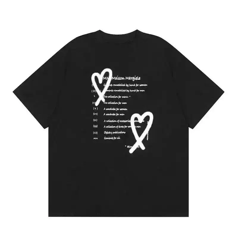 Maison Margiela Heart Logo Text Black T-Shirt
