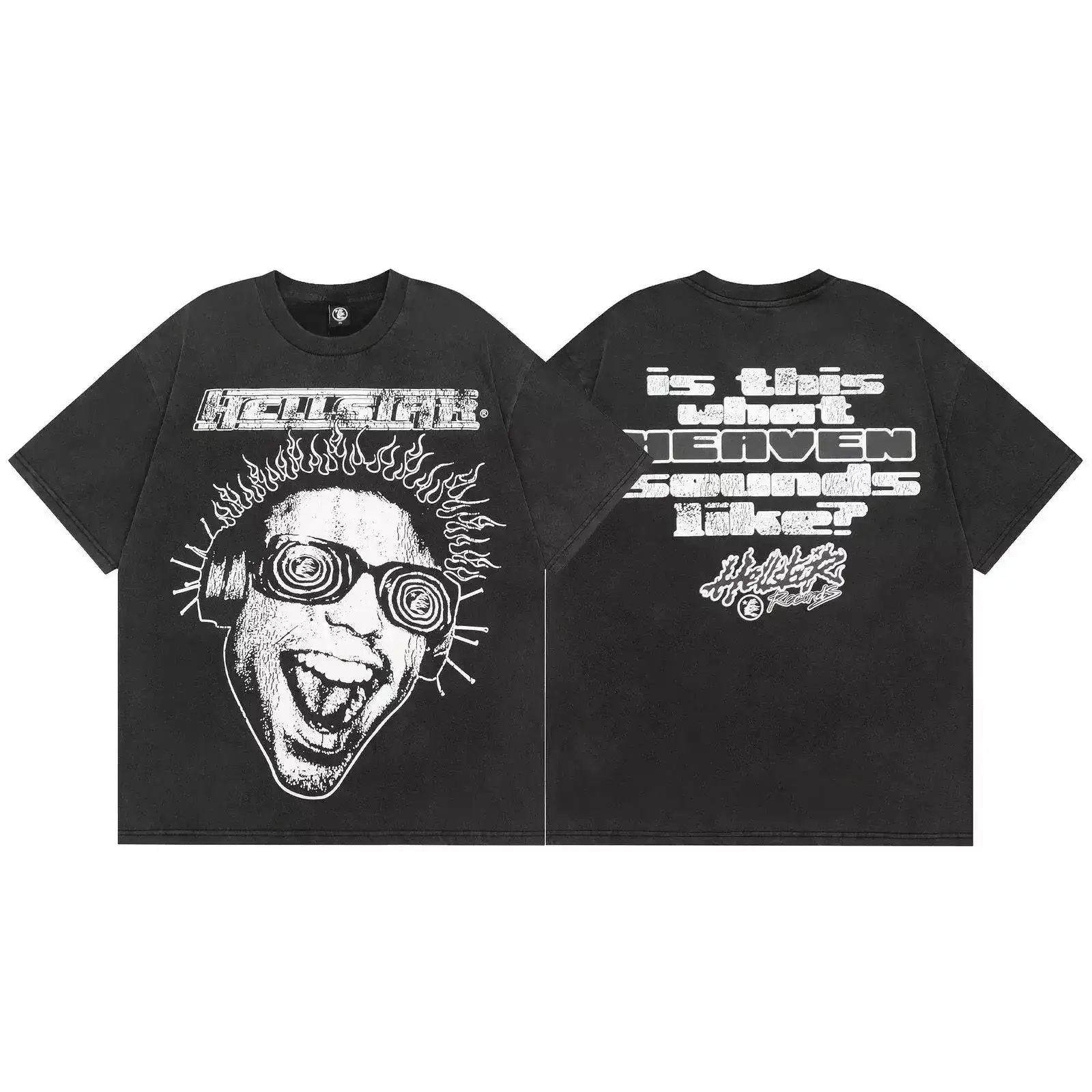 Hellstar Is This What Heaven Sounds Like T-Shirt Washed Black